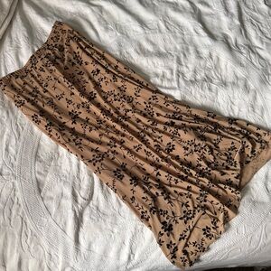 Whimsical sheer maxi skirt slip black floral print fairycore goth coquette girl